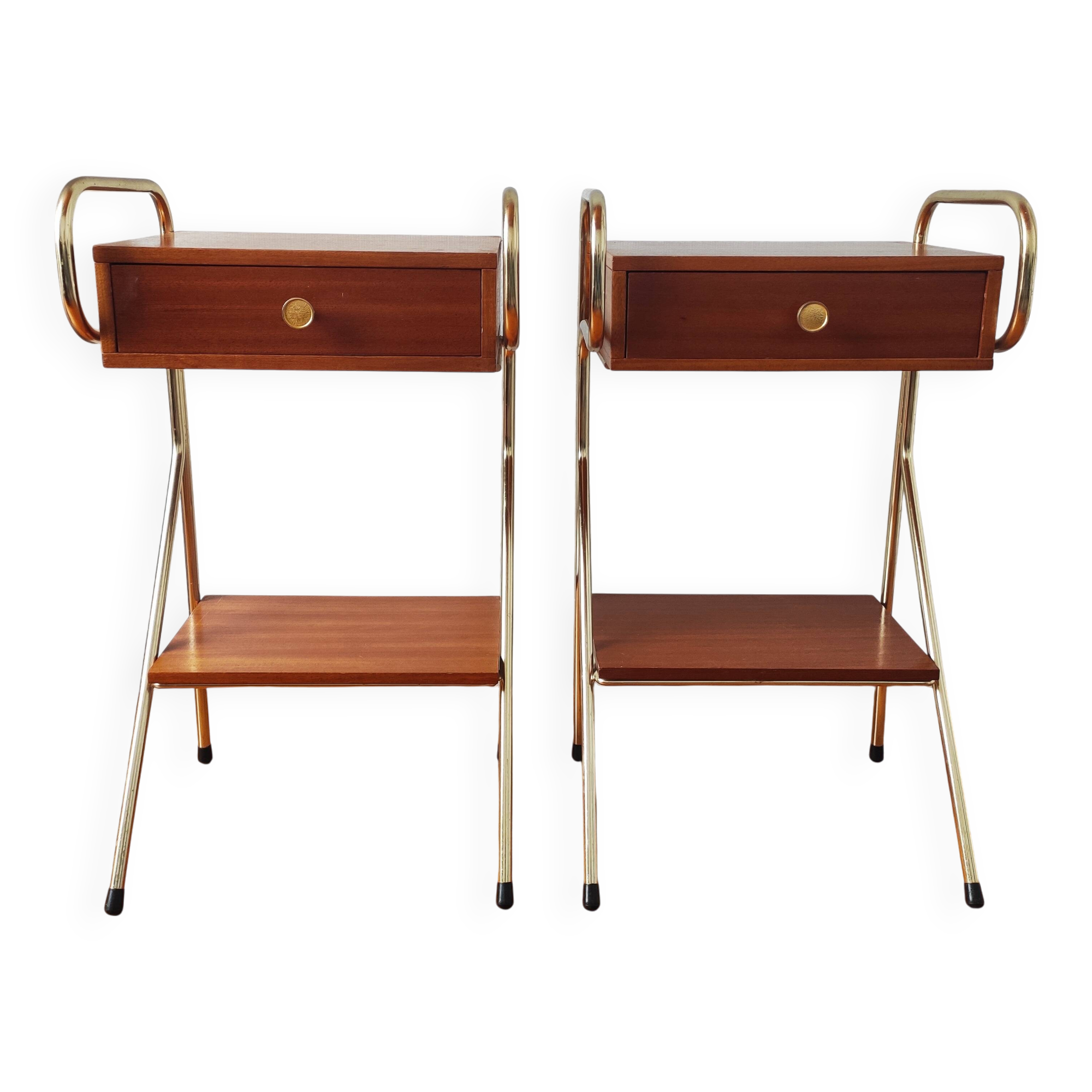 Pair of vintage modernist bedside tables