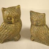 Pair of brass owls