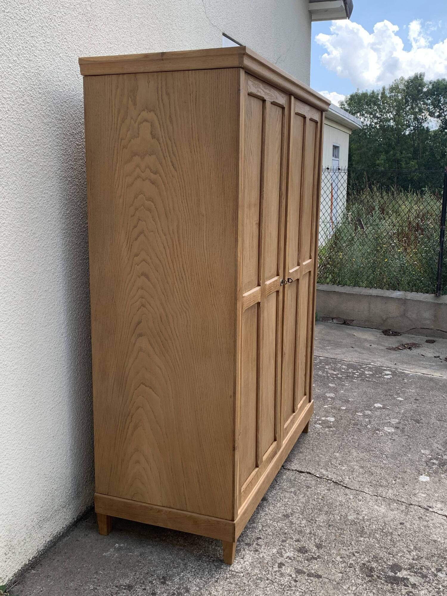Armoire parisienne art déco 1930 penderie démontable bois brut