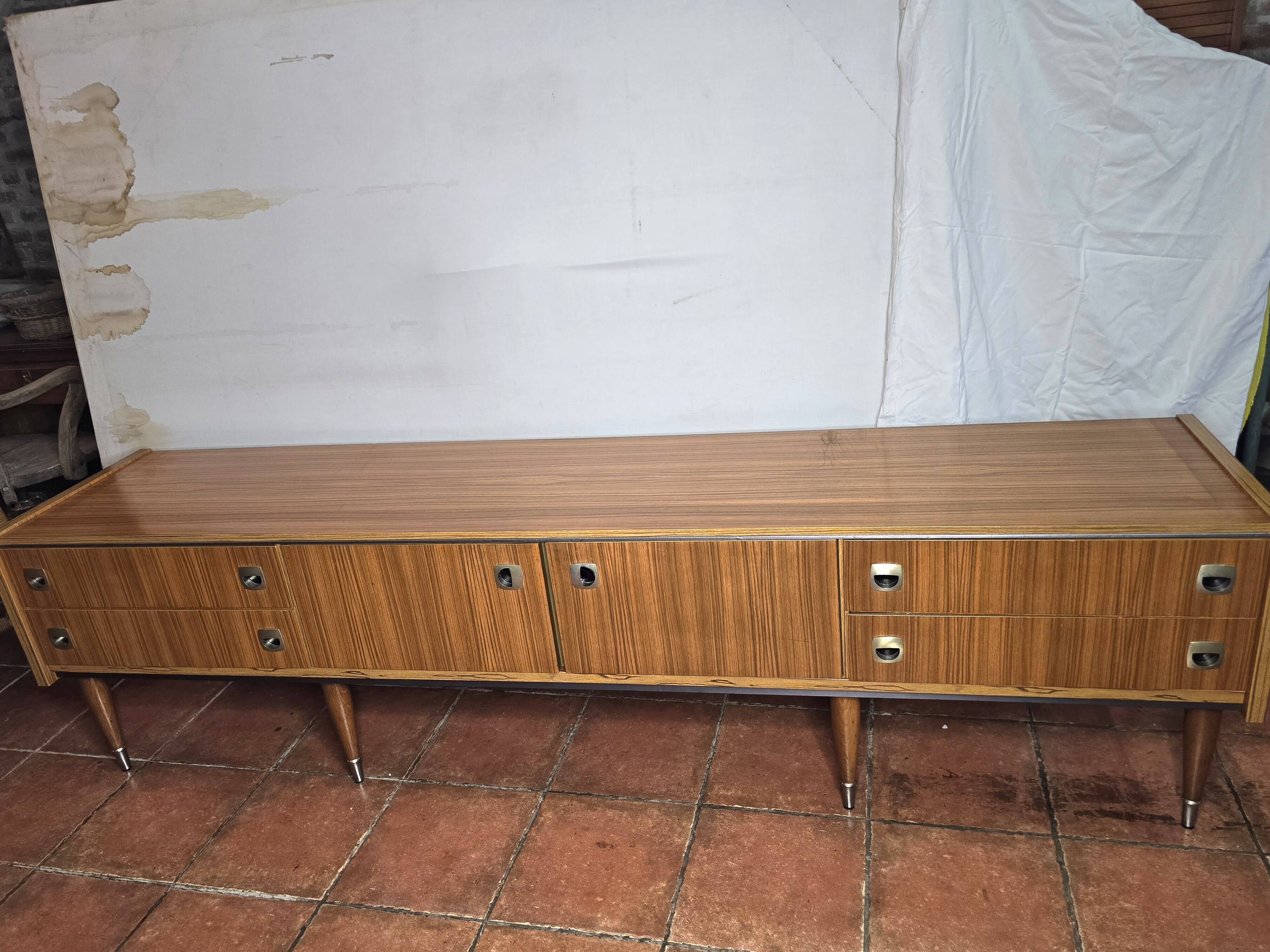 Scandinavian low sideboard from the 60s in teak
