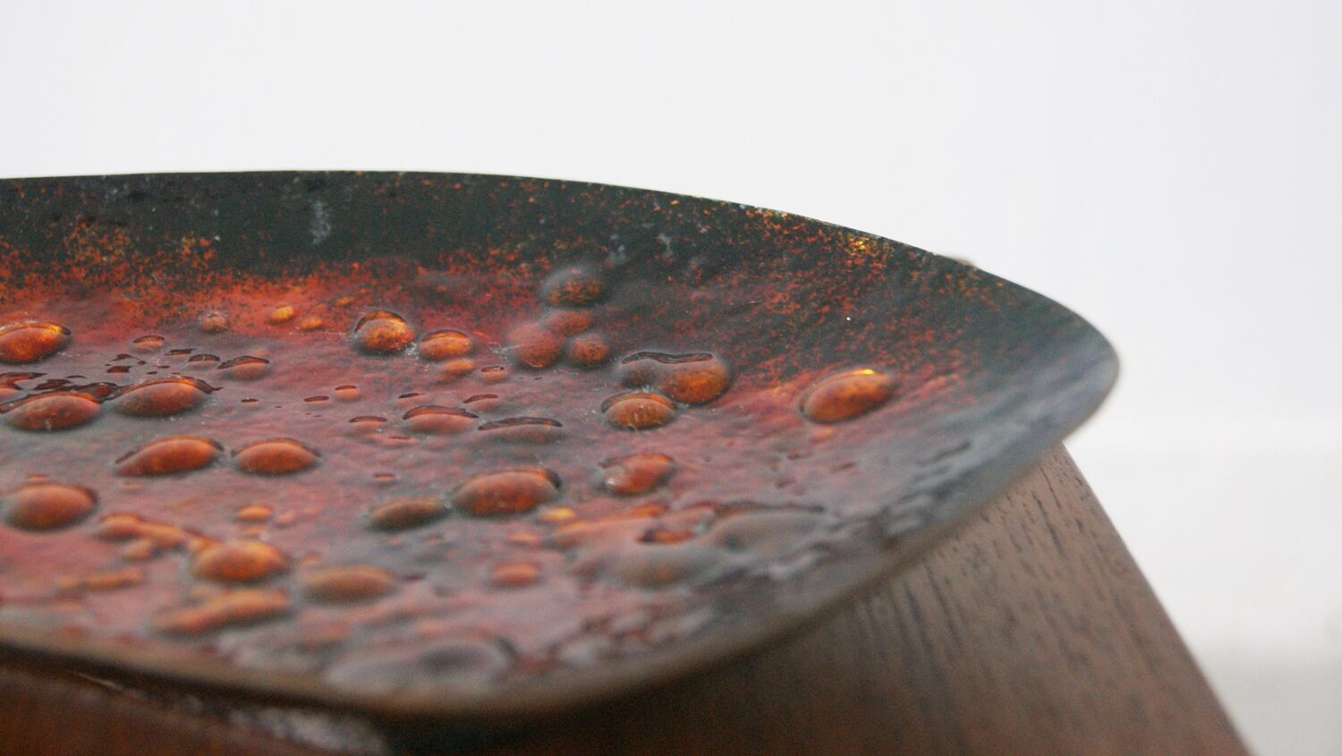 Brass and enamel platter, 1950s
