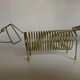 Range lettes de bureau chien teckel en métal doré 1970