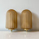 Pair of art deco style glass wall lamps