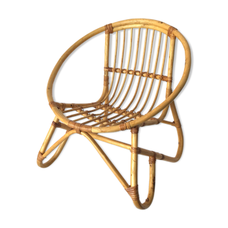 Children's rattan shell chair