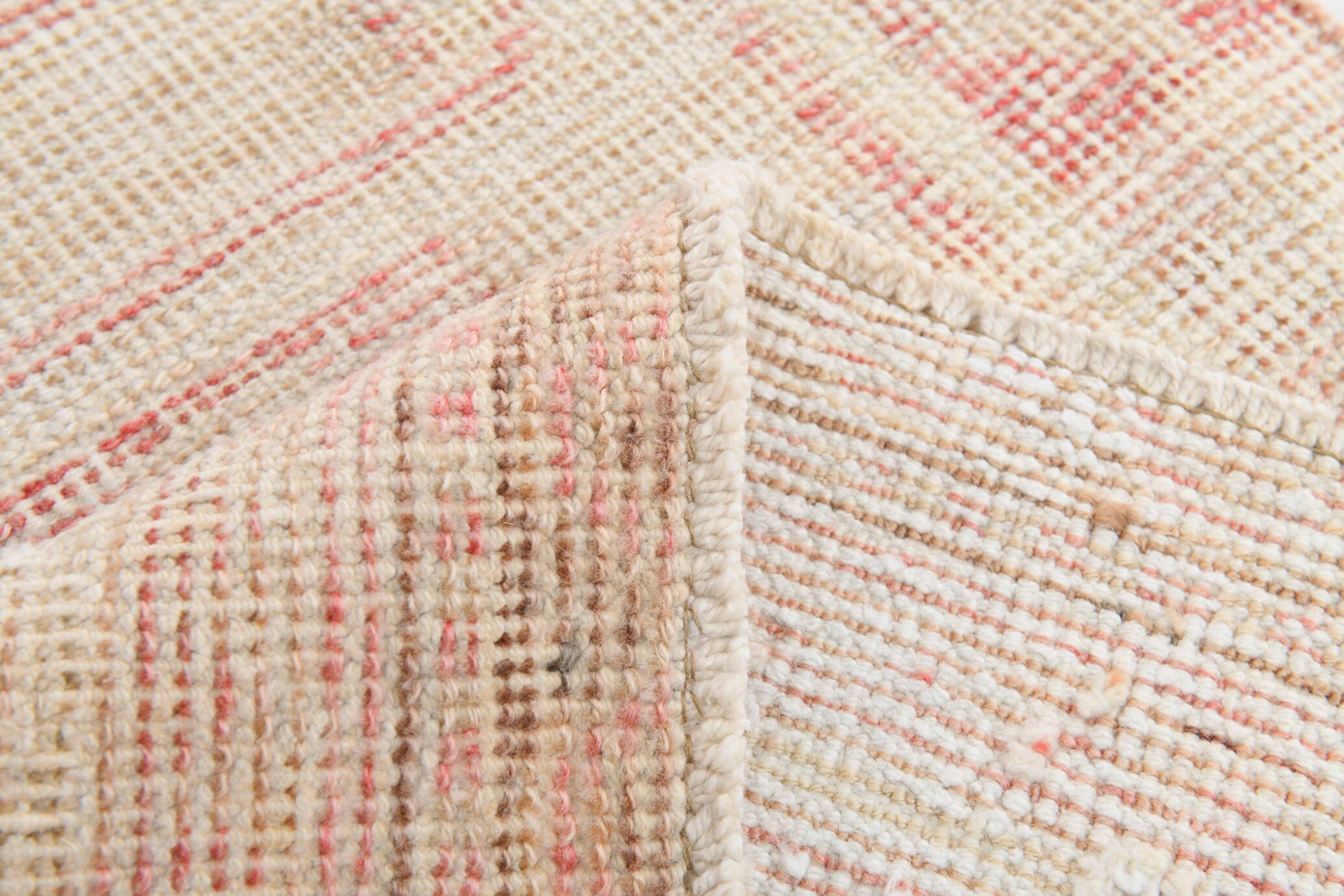 3x10 Turkish Pale Red & Pink Vintage Runner Rug, 83x313Cm