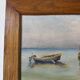 Framed oil painting fisherman L. Garcin