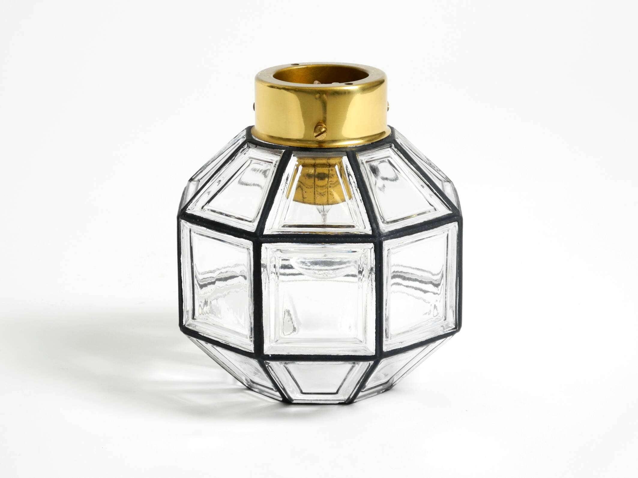 Beautiful 1970s Limburg glass ceiling lamp in octagon shape