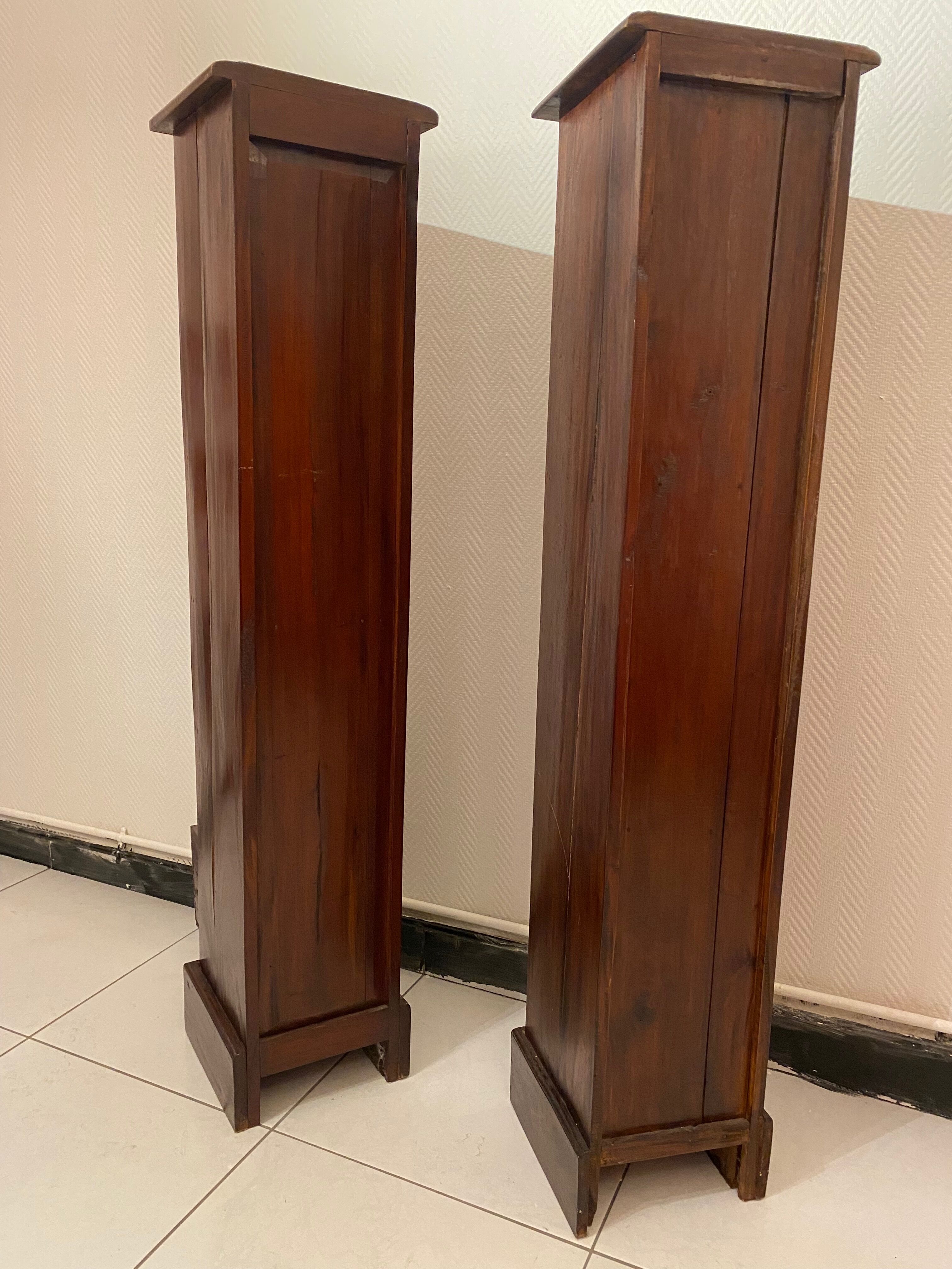Pair of industrial furniture column 1950