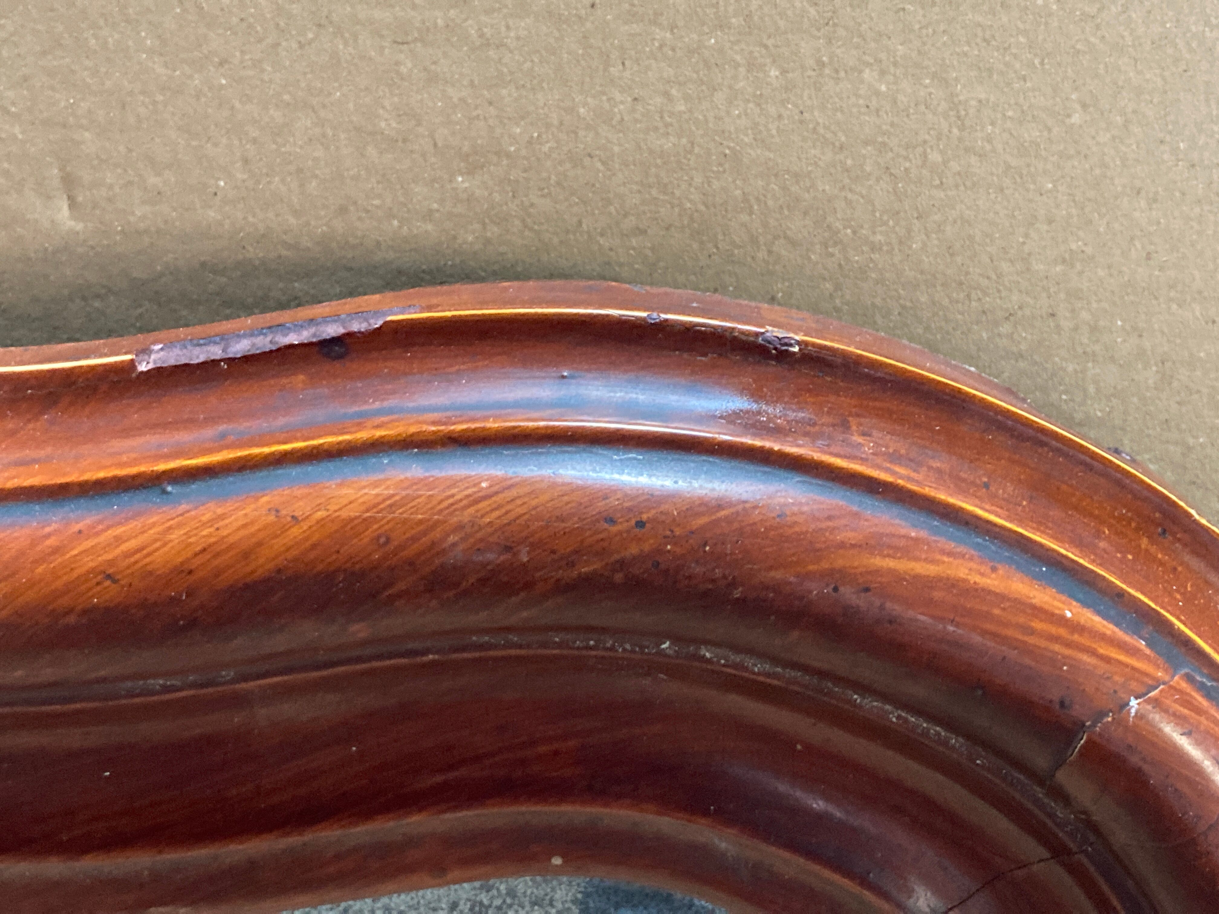 Louis Philippe organic curved wavy distressed mirror, ca 1880