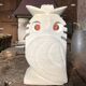 Pair of stone owl sculptures, vintage owl, owl lamp signed