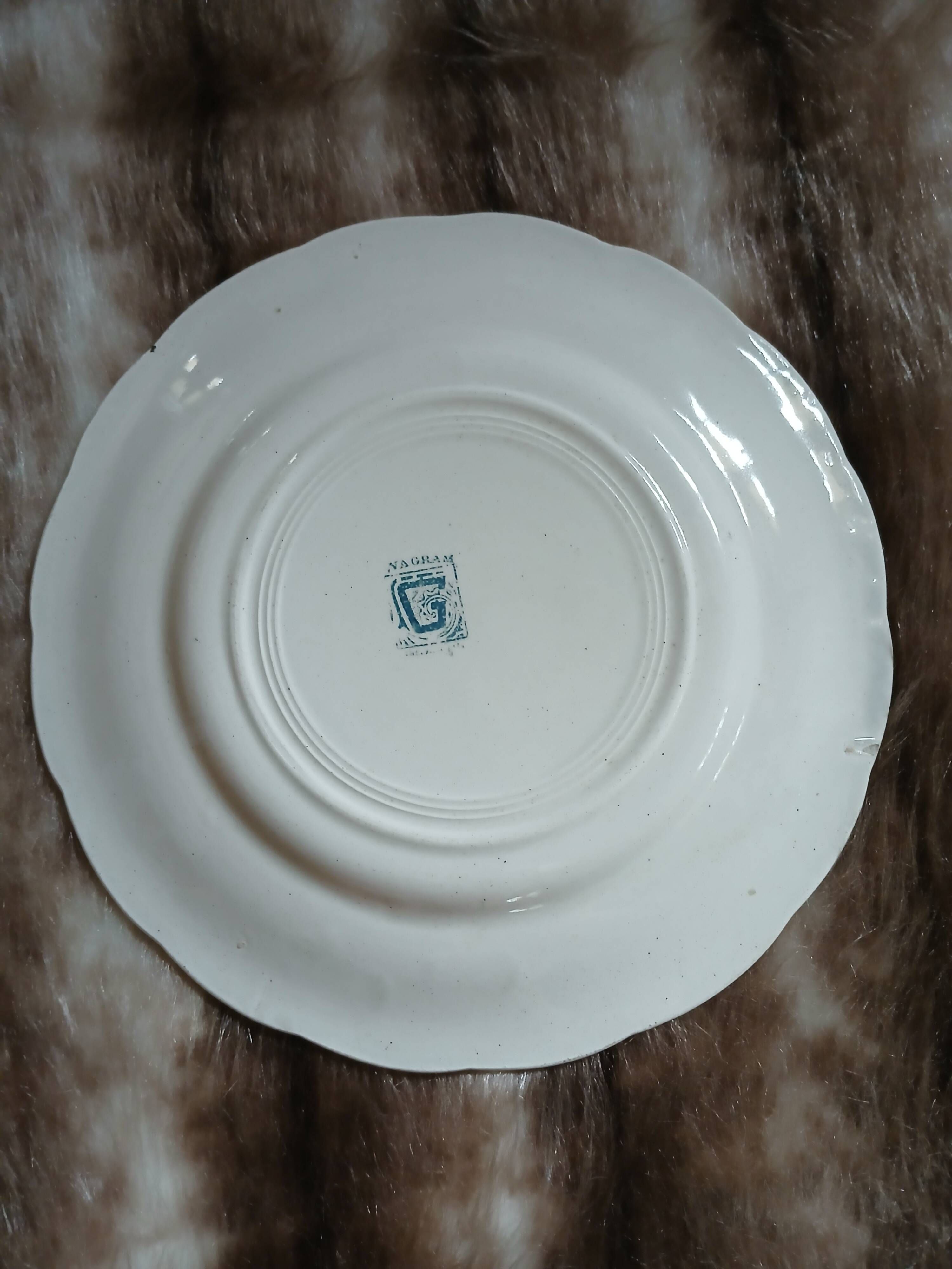 10 antique flat plates in ironstone