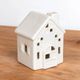 White perforated ceramic house lantern – Light decoration