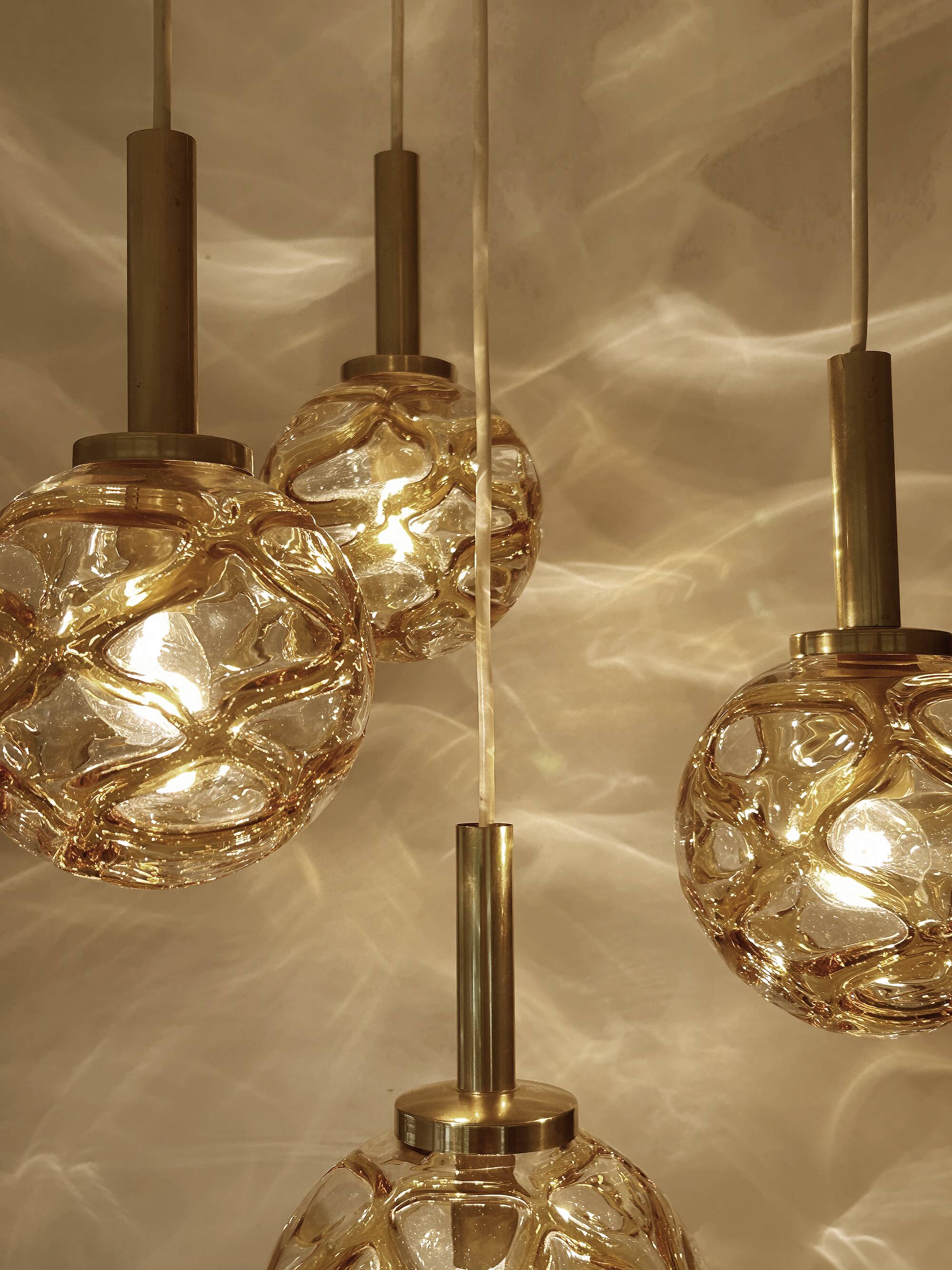Large Mid Century  Bubble Glass Pendant Light