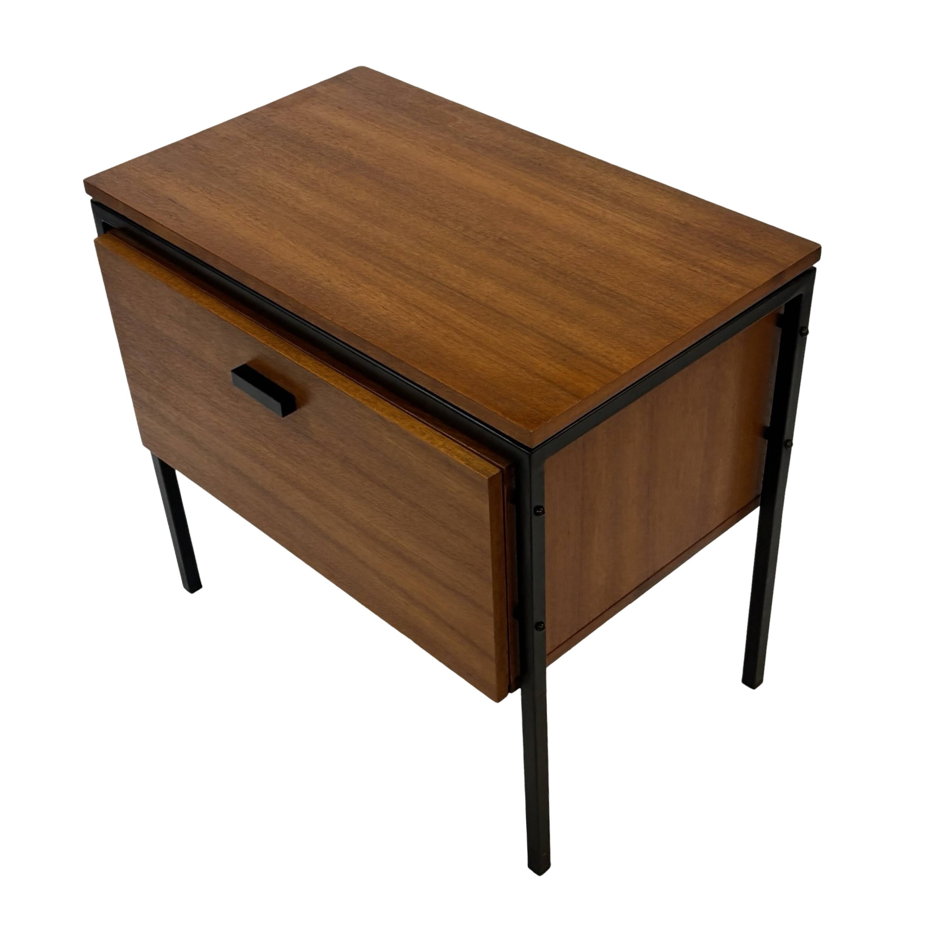 Meuble TV vintage petit format, placage teck, années 1960