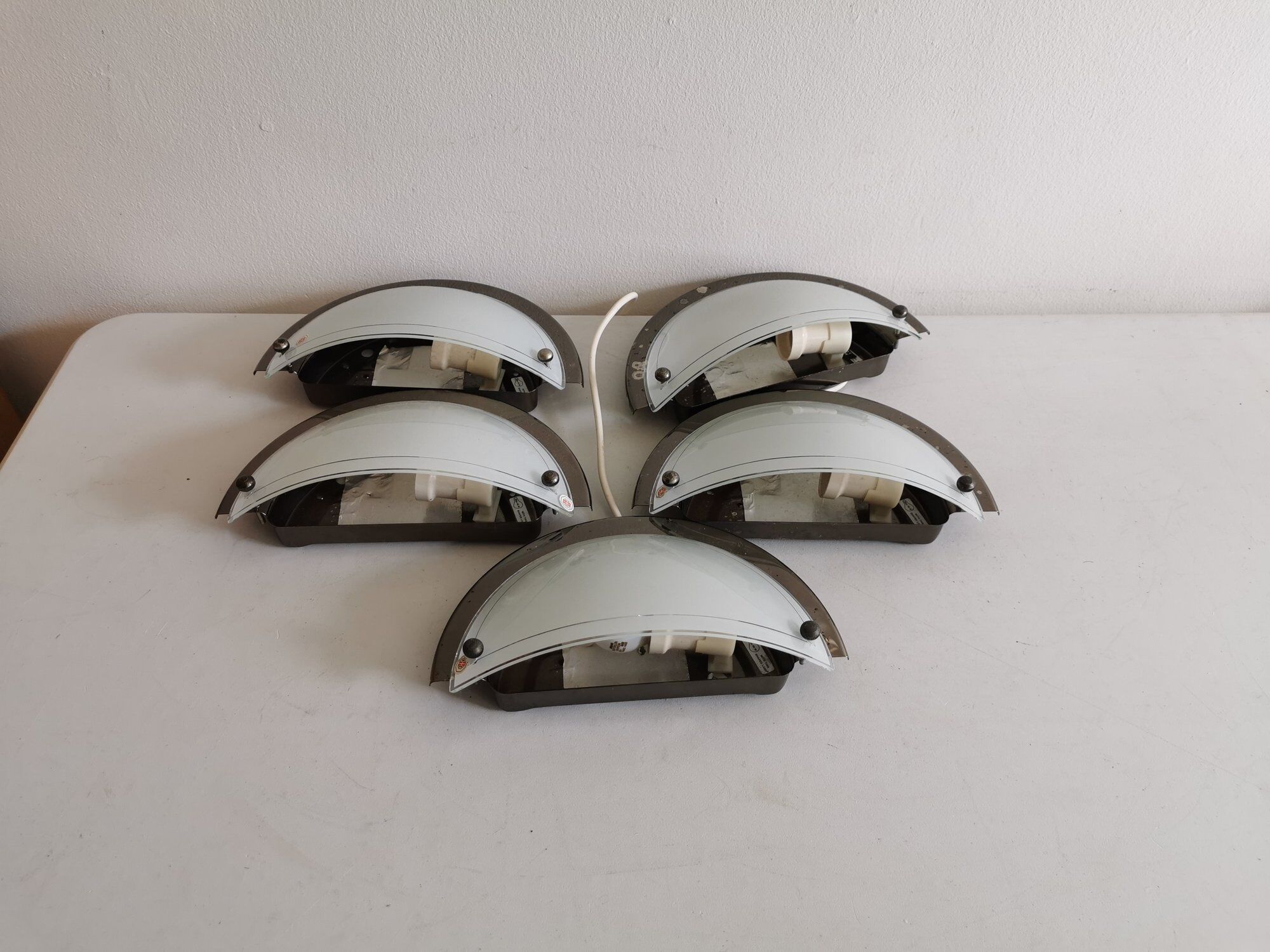 Set of 5 Danish Odreco wall lamps 80s 90s
