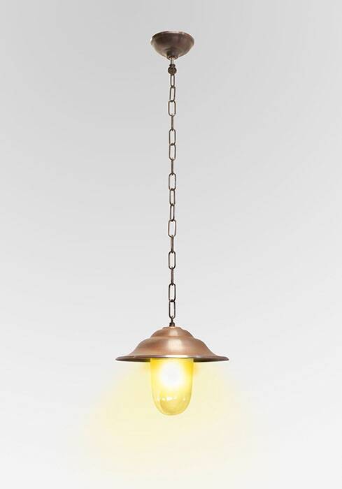 Copper barn pendant light small hanging lamp