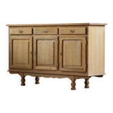 Vintage 1970s Danish Oak Low Cabinet / Sideboard, Henning Kjærnulf style