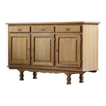 Vintage 1970s Danish Oak Low Cabinet / Sideboard, Henning Kjærnulf style