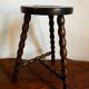 Tripod stool, turned wooden plant holder
