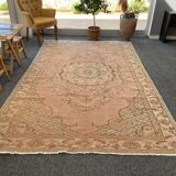Oushak Melon Turkish Rug 180x290 Rose Vintage Carpet -Rose Beige Rug -Rose Area Rug -Turkish Carpet