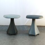 Pair of gray stools vintage design 1980