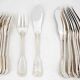 Ercuis Maintenon, Shell, 12 fish forks, 24 pieces in silver-plated metal.