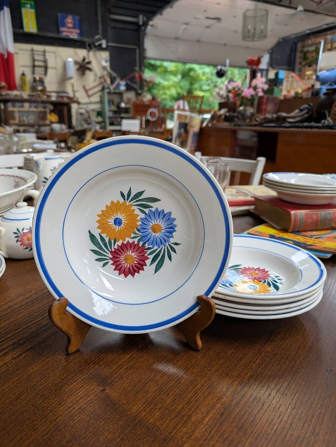 Vintage iron earth soup plates