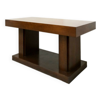 Console, in brown oak veneer, french work of the 50s