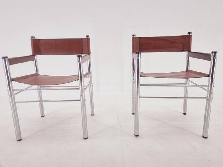 Pair of Rare Midcentury Tubular Design Armchairs, Germany, 1970s
