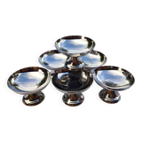 Set of 6 stainless steel ice cream cups, Guy Degrenne