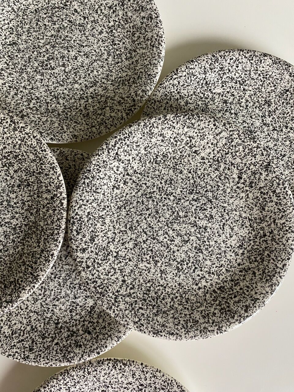 Set of 8 Italian speckled ceramic dessert plates
