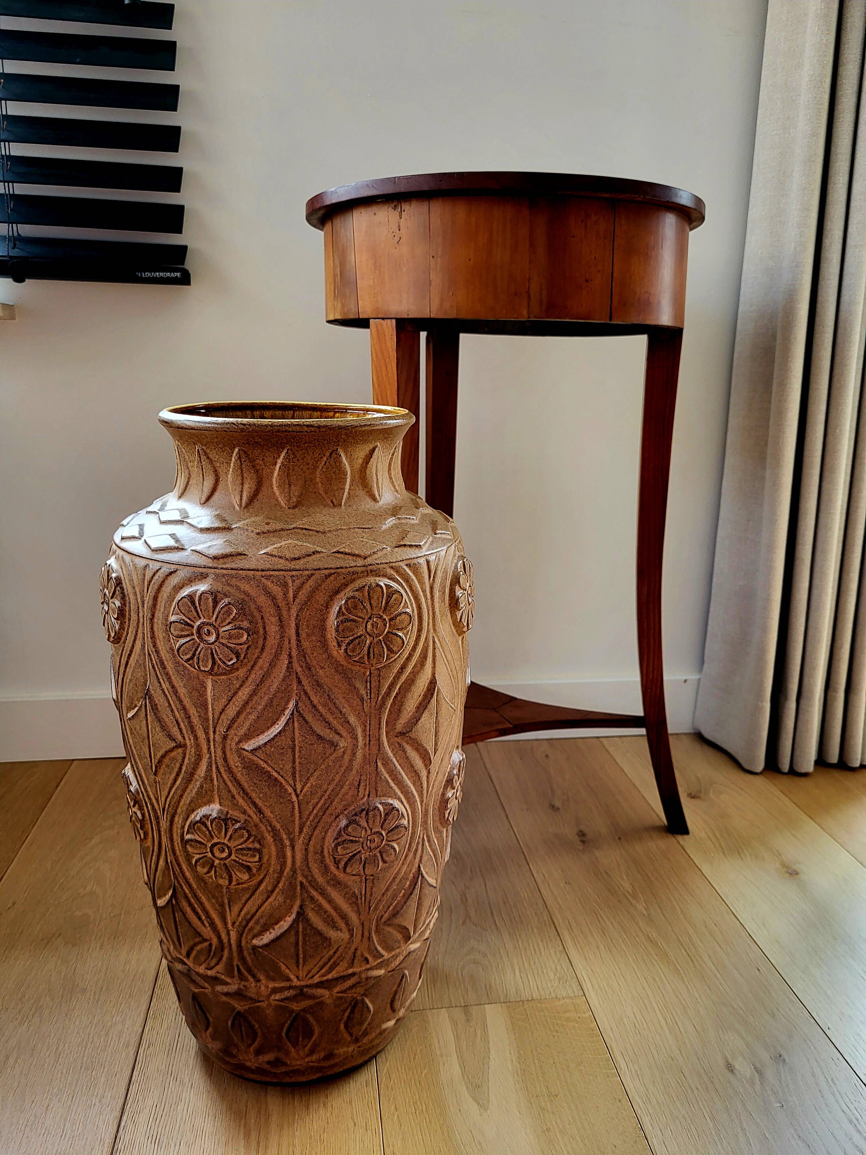 Vase vintage XXL, céramique, Bay, numéroté 76/50, Allemagne de l'Ouest