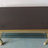 Gold metal and wood coffee table