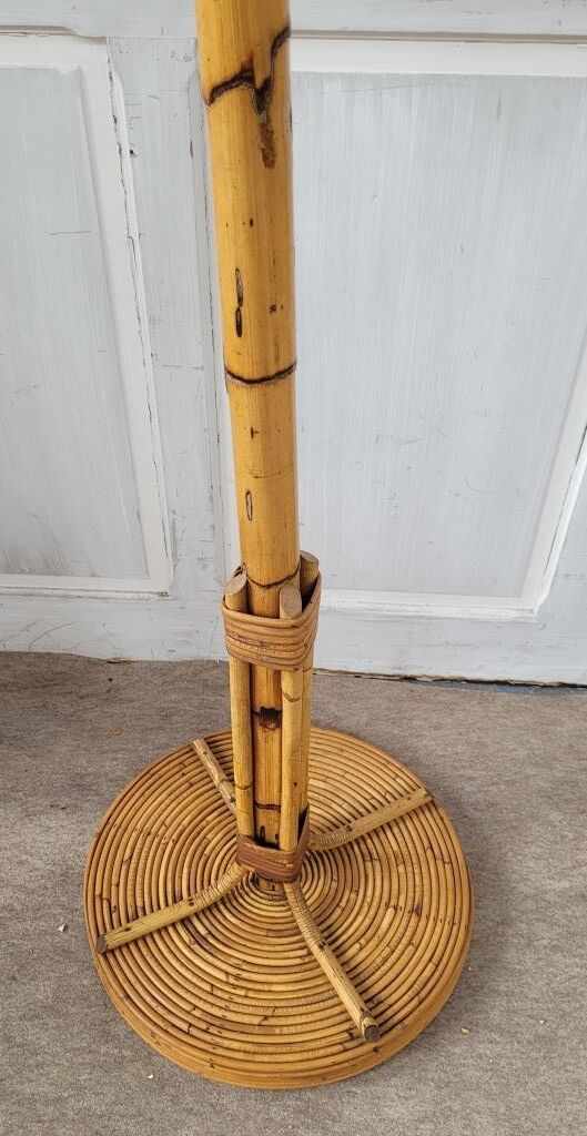 Bamboo coat rack on foot, 70s.