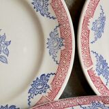 Six assiettes Art-Déco en faïence de Longwy  service"Normandie"