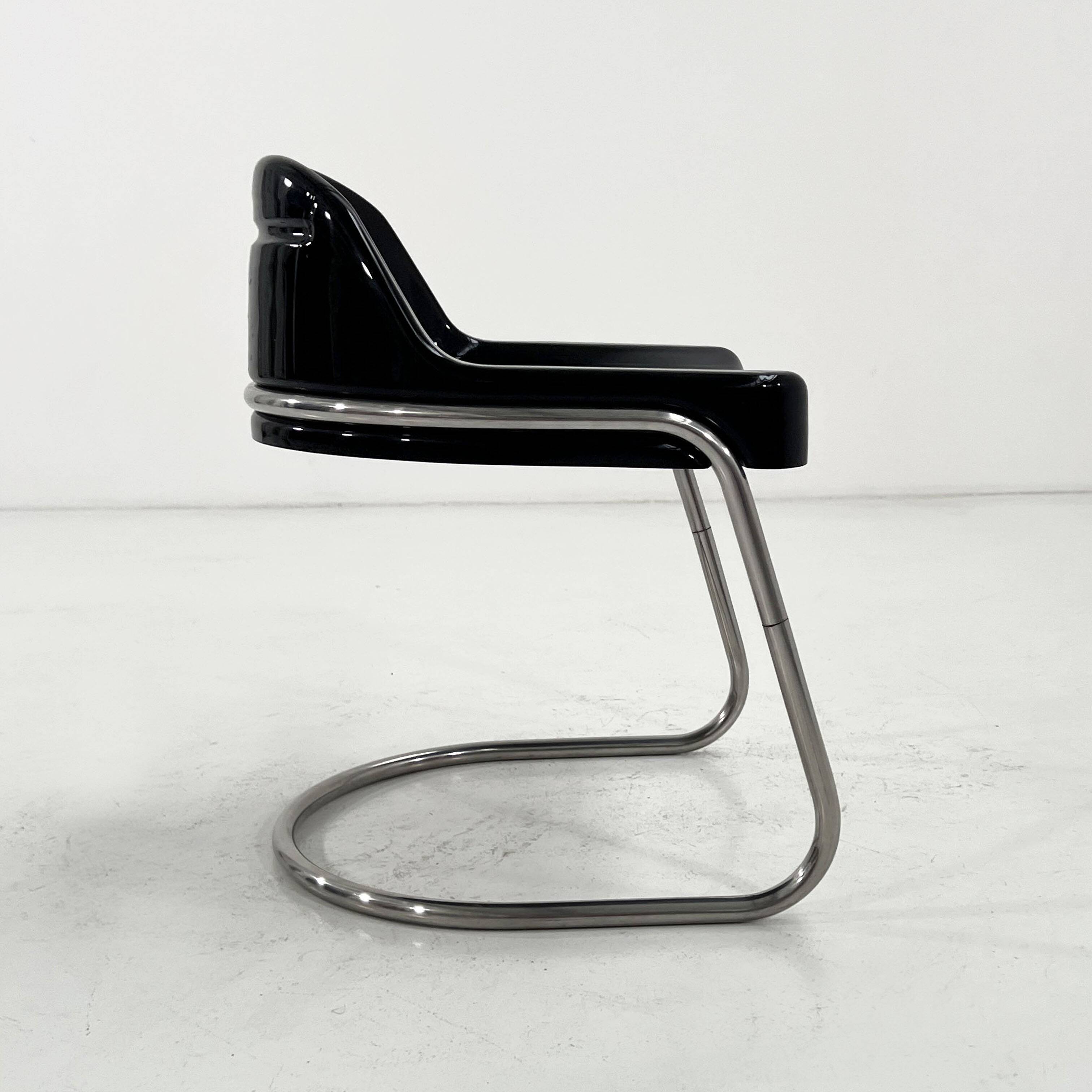 Orix Black Chair by Vittorio Parigi and Nani Prina for Molteni, 1970