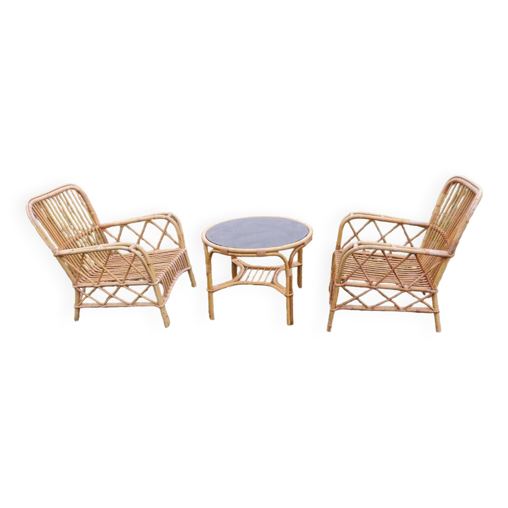 Vintage rattan garden furniture
