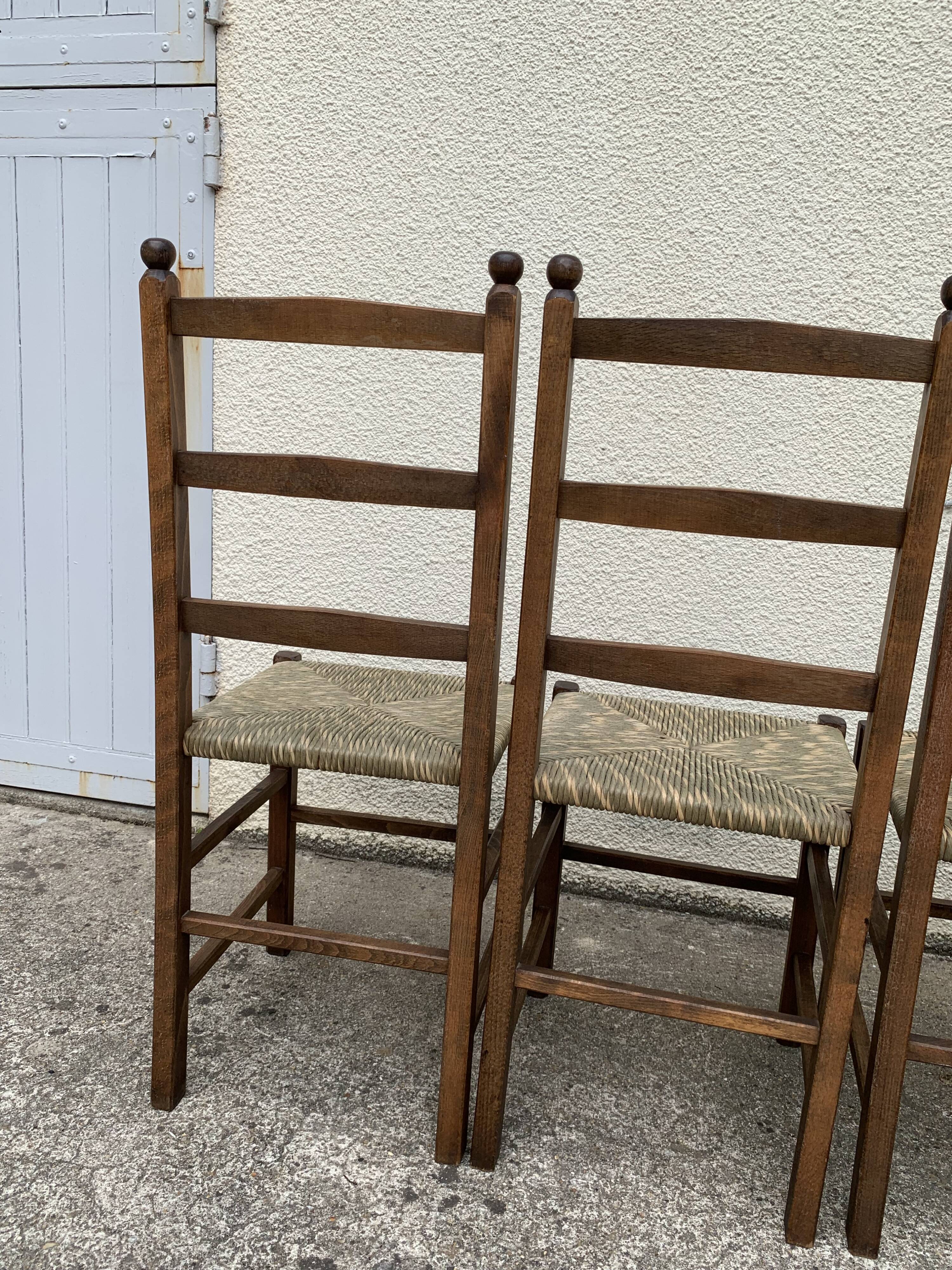 Two-tone straw chairs 1950