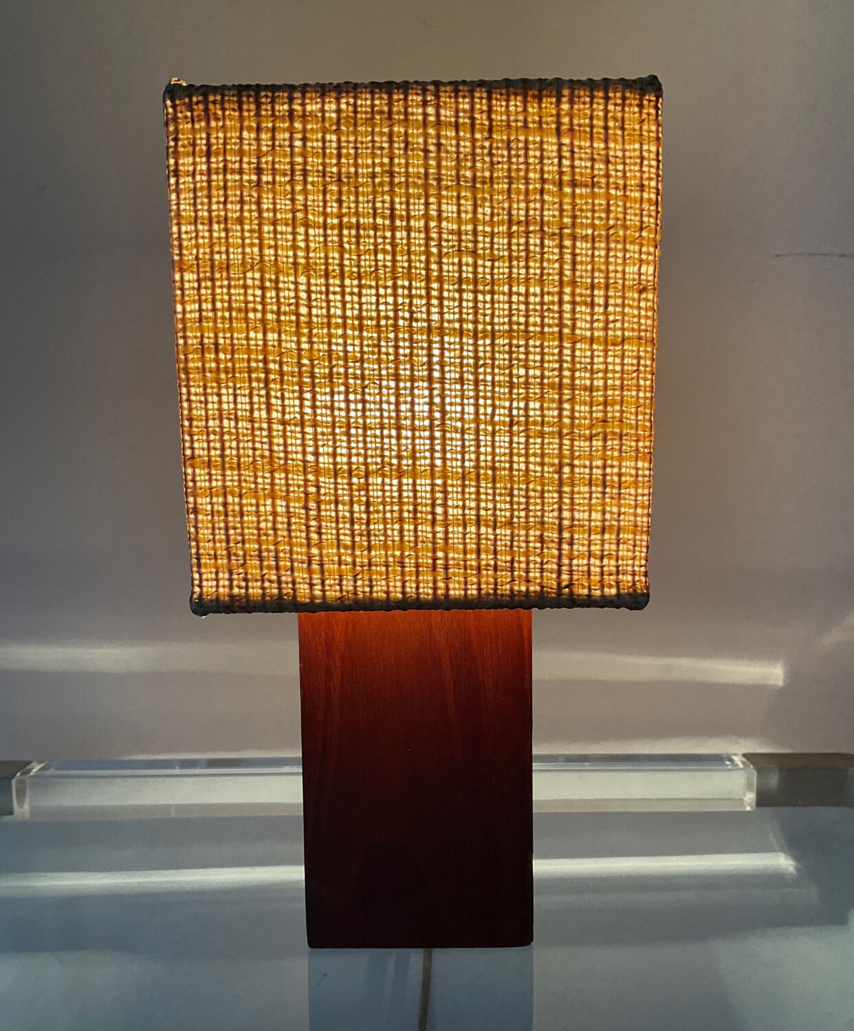 Scandinavian lamp in teak and rope years 60-70