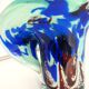Vase, blown glass, inclusions, large neck, signed Jean Michel Gauthier 2005