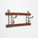 French Art Deco folding wall mount coat rack, ca. 1930