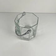 Octagonal glass ice bucket with metal handle, 1970s/80s, France