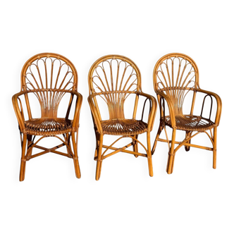 1980s Rattan Armchairs France
