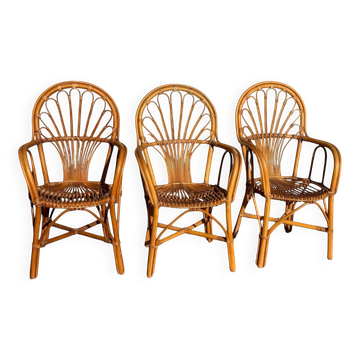 1980s Rattan Armchairs France