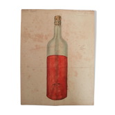 School drawing, study 20s to frame "bottle of wine"