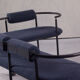 Postmodern steel and fabric bench, Italy, 1990s