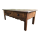 Table basse ancienne du pays Guérandais en chêne massif à 2 tiroirs