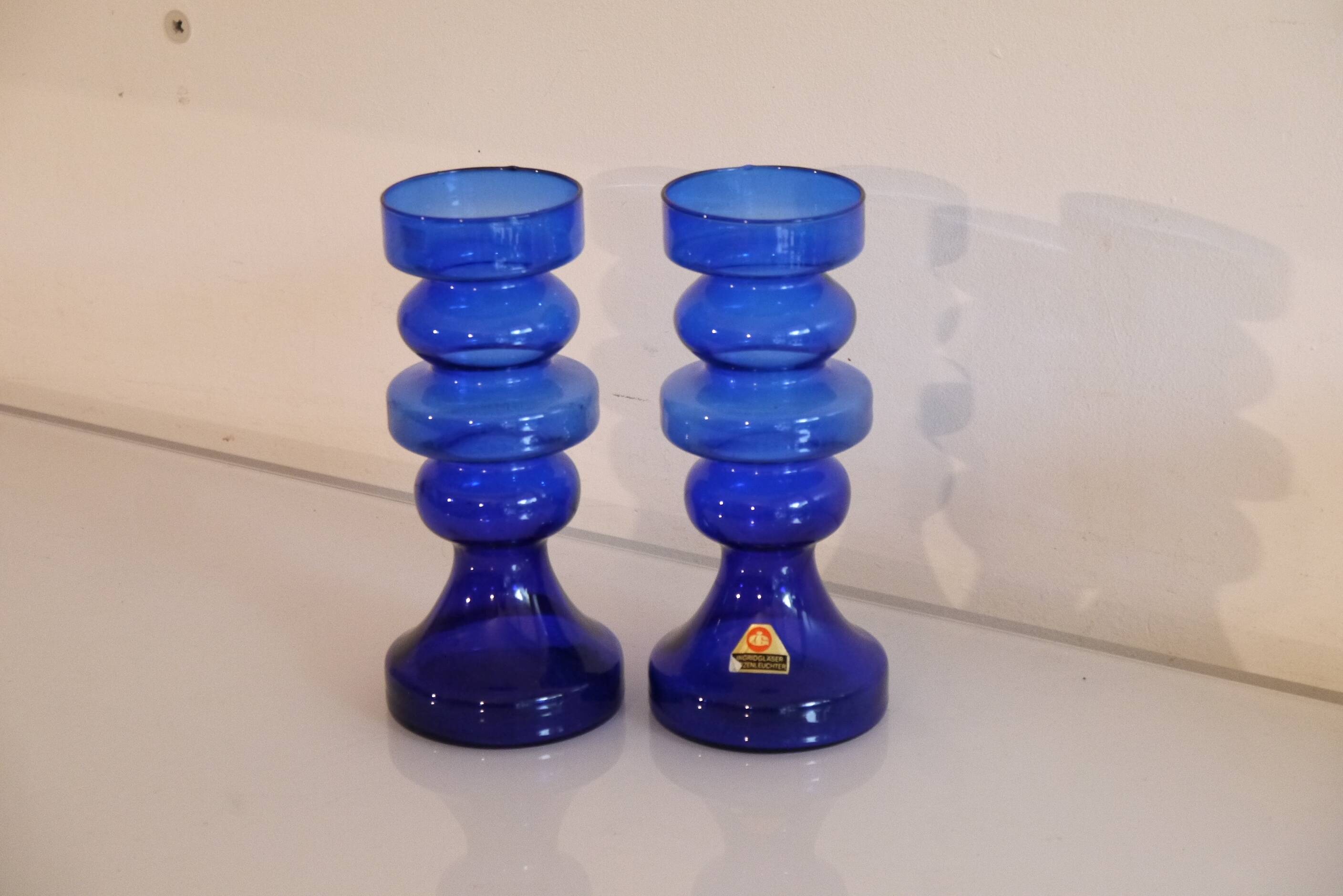 Paire de vases en verre pour Ingrid Glaser 1970