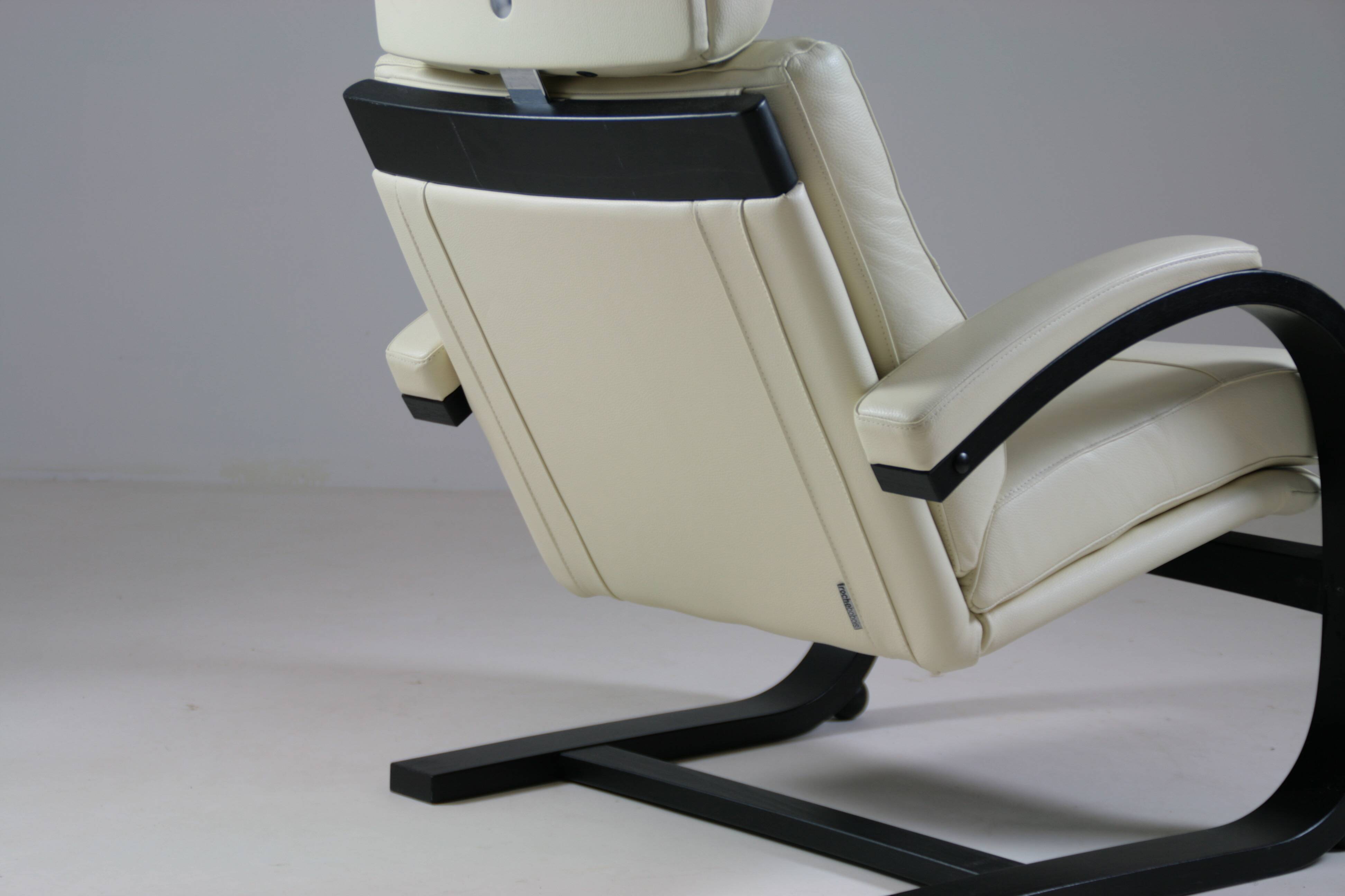 Fauteuil suédois inclinable en cuir nelo par åke fribyter