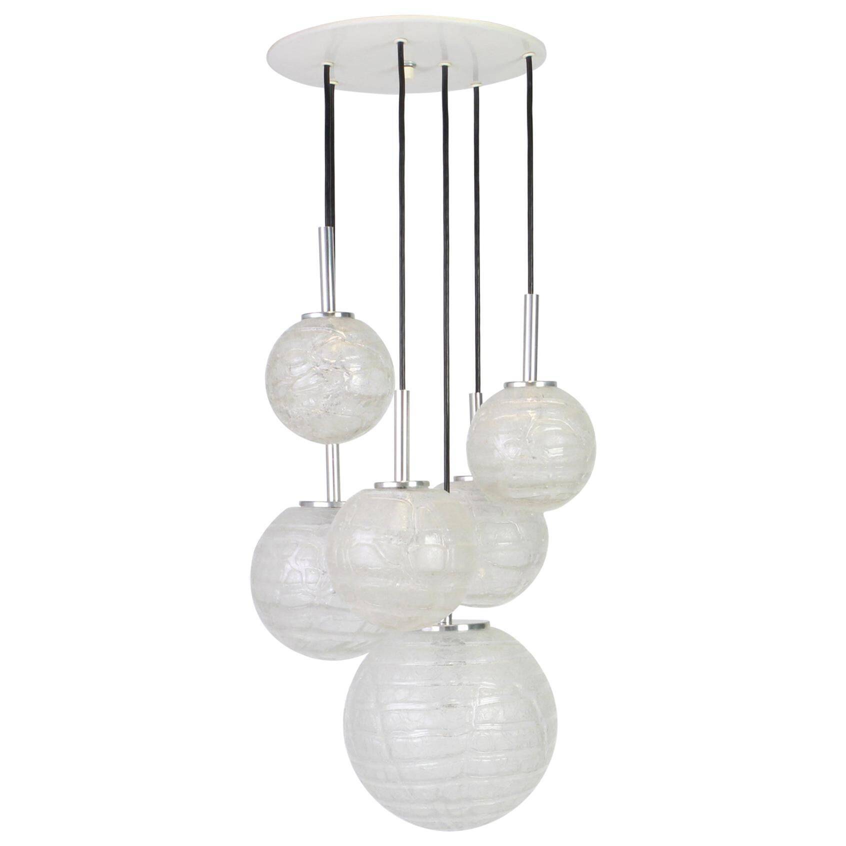 Grand cascading chandelier in Murano glass by Doria, Germany, 1970s.